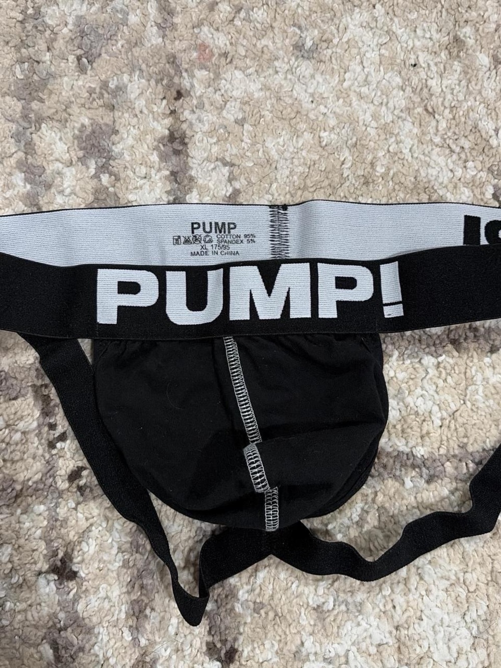 PUMP! Men's Black Jockstrap with Branded Elastic Waistband